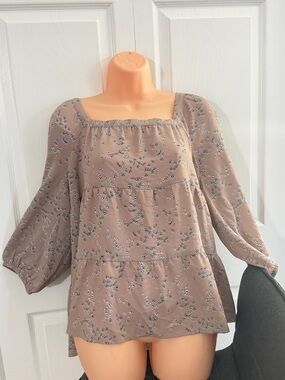 Reitmans Signature Dusty Mauve Floral Blouse